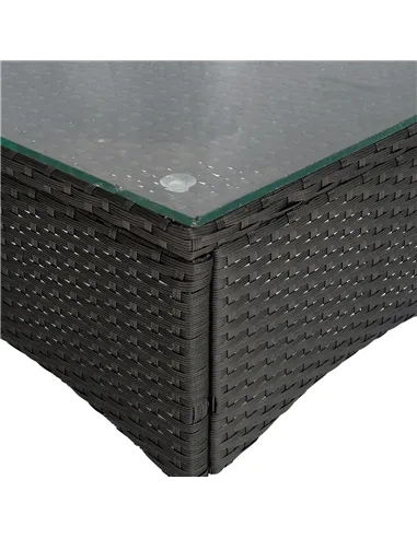 Outsunny 2 Seater Rattan Bistro Set, Steel-Black