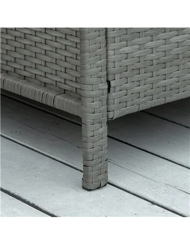 Outsunny 3 Pieces Rattan Bistro Set, Wicker Garden Furniture Set, Glass Top 2-tier Coffee Table and Chairs Set with Pillows and 