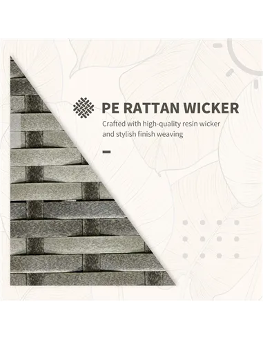 Outsunny 3 Pieces Rattan Bistro Set, Wicker Garden Furniture Set with Storage Coffee Table and Chairs, Thickened Cushions for Ou