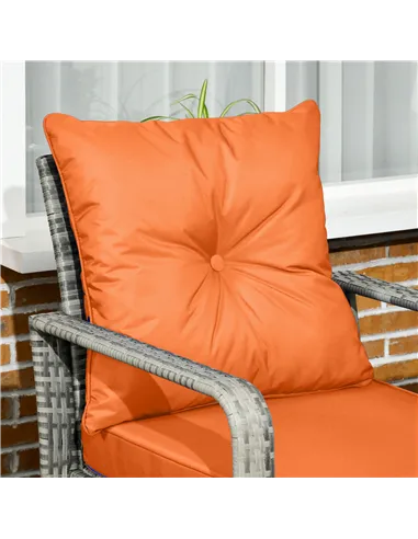 Outsunny 3 Pieces Rattan Bistro Set, Wicker Garden Furniture Set with Storage Coffee Table and Chairs, Thickened Cushions for Ou