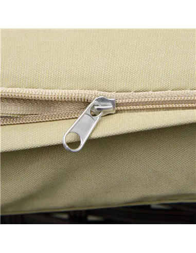 Outsunny 3 pcs PE Rattan Wicker Garden Furniture Patio Bistro Set Weave Conservatory Sofa Coffee Table and Chairs Set Beige