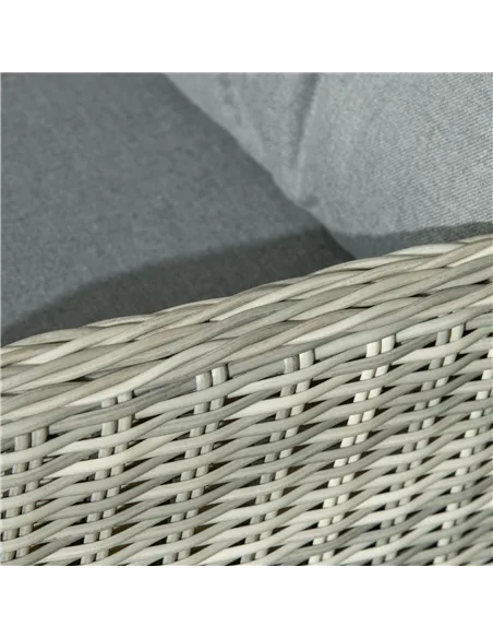 Outsunny 5 Pieces Rattan Bistro Set with Adjustable Back, Reclining Wicker Balcony Furniture with Cushions, Glass Top Coffee Tab