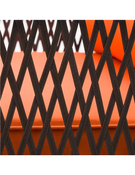 Outsunny 3 Pieces Rattan Bistro Set with Glass Top Coffee Table, Chairs and Cushions for Outdoor, Patio, Balcony, Orange