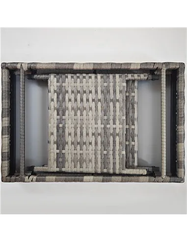 Outsunny Foldable Outdoor Side Table, Rattan Garden Coffee Table with Steel Frame, Space Saving Bistro Garden Furniture for Pati