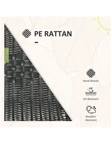 Outsunny 3 Pieces Rattan Bistro Set - Black