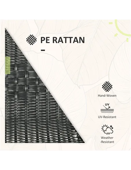 Outsunny 3 Pieces Rattan Bistro Set - Black