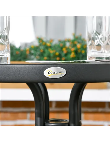 Outsunny 3 Pieces Rattan Bistro Set - Black