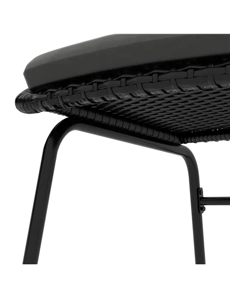 Outsunny Three-Piece Rattan Bistro Set - Black