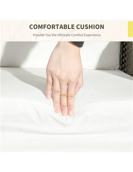 Outsunny 3 Pieces Rattan Bistro Set Balcony Furniture with Cushions, Storage Function - Mixed-Brown