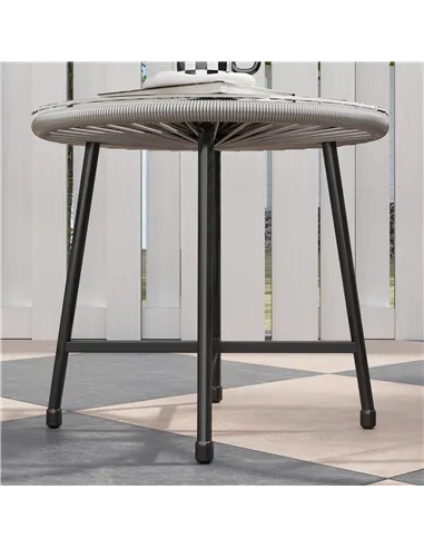 Outsunny 3 Pieces Rattan Bistro Set, Garden Bistro Set with Acapulco Chairs and Glass Top Table, Small Garden Furniture Set with