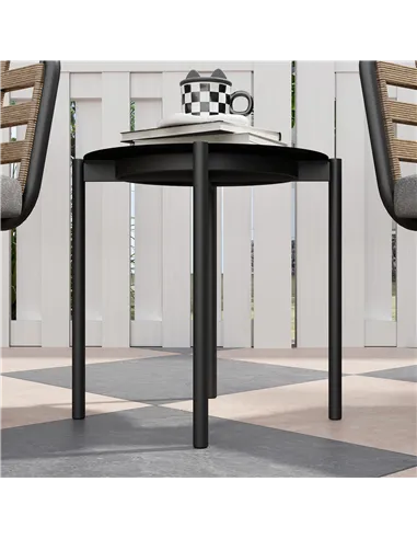 Outsunny 3 Pieces Rattan Bistro Set with Washable Seat and Back Cushions, Glass Top Coffee Table, for Outdoor, Patio, Black