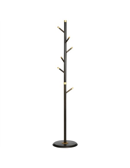 HOMCOM Vintage Coat Rack Stand Freestanding Hall Tree with 6 Hooks Bamboo Frame for Entryway Hallway Bedroom Walnut