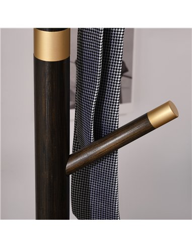 HOMCOM Vintage Coat Rack Stand Freestanding Hall Tree with 6 Hooks Bamboo Frame for Entryway Hallway Bedroom Walnut