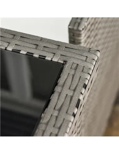 Outsunny 2 Seater Rattan Cube Garden Furniture Set, Rattan Dining Set with Cushions, Outdoor Dining Table and Chairs with 2 Armc