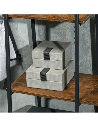 HOMCOM Clothes Rail, Metal Clothes Rack with Shoe Rack, 5 Tier Storage Shelves, 5 Side Hooks, Coat Stand for Bedroom, Living Roo