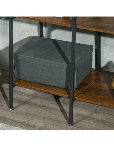 HOMCOM Clothes Rail, Metal Clothes Rack with Shoe Rack, 5 Tier Storage Shelves, 5 Side Hooks, Coat Stand for Bedroom, Living Roo