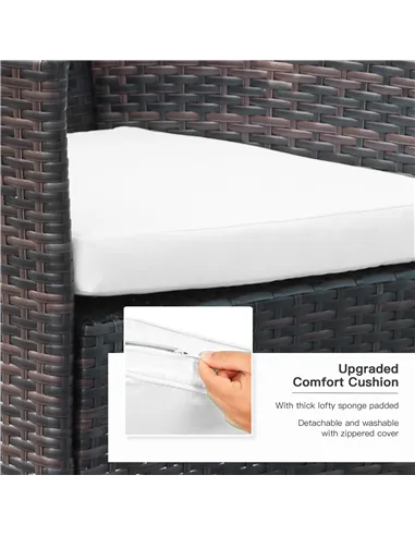 Outsunny 6 Seater Rattan Dining Set with Cushions, Rattan Garden Furniture Set with 6 Armchairs, Rectangular Glass Top Table, Ou