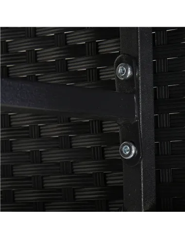 Outsunny Rattan Dining Set Garden Furniture Patio set 11 PC with Cushion Black /Milk White