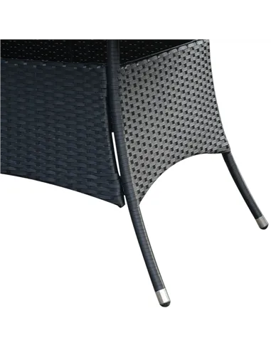 Outsunny 6 Seater Rattan Dining Set with Cushions, Rattan Garden Furniture Set with 6 Armchairs, Rectangular Glass Top Table, Ou