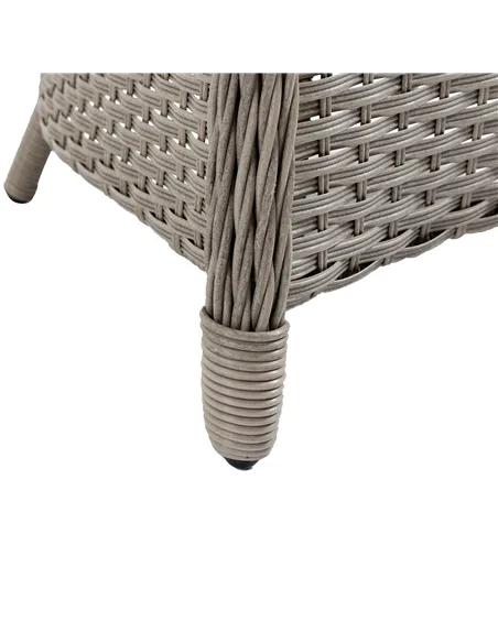 Outsunny 4 Seater Rattan Garden Furniture Set with Cushions, Round PE Rattan Dining Set with Glass-Top Table, Umbrella Hole, Out