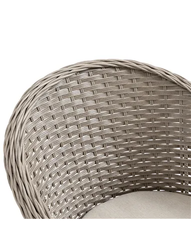 Outsunny 4 Seater Rattan Garden Furniture Set with Cushions, Round PE Rattan Dining Set with Glass-Top Table, Umbrella Hole, Out