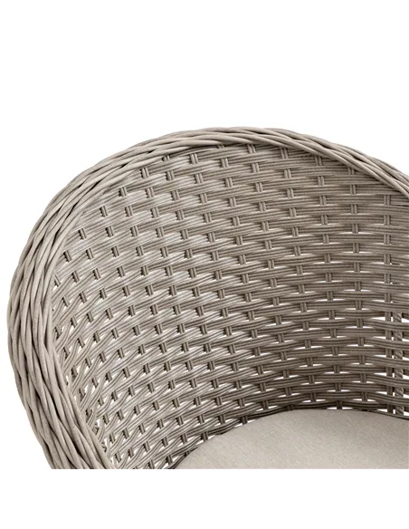 Outsunny 4 Seater Rattan Garden Furniture Set with Cushions, Round PE Rattan Dining Set with Glass-Top Table, Umbrella Hole, Out