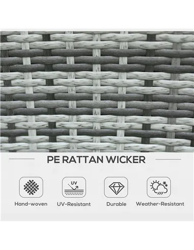 Outsunny 7-Piece Rattan Garden Furniture Set with Cushions, 6 Seater Garden Table and Chairs, Rattan Dining Set with 6 Armchairs