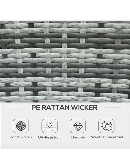 Outsunny 7-Piece Rattan Garden Furniture Set with Cushions, 6 Seater Garden Table and Chairs, Rattan Dining Set with 6 Armchairs