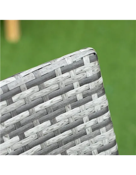 Outsunny 7-Piece Rattan Garden Furniture Set with Cushions, 6 Seater Garden Table and Chairs, Rattan Dining Set with 6 Armchairs