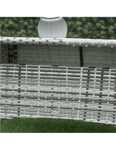 Outsunny 7-Piece Rattan Garden Furniture Set with Cushions, 6 Seater Garden Table and Chairs, Rattan Dining Set with 6 Armchairs