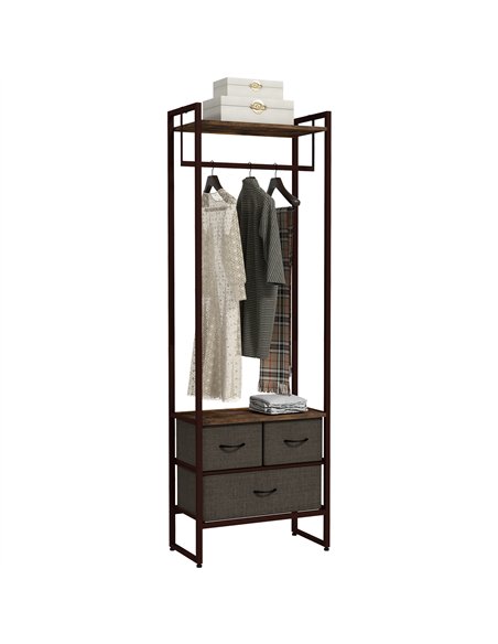 HOMCOM Compact Clothes Rail, with Drawers and Shelf