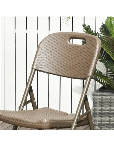 Outsunny 6 Seater Garden Dining Set, Rattan-Style HDPE Garden Furniture Set, Outdoor Dining Table and Chairs with 6 Armchairs an