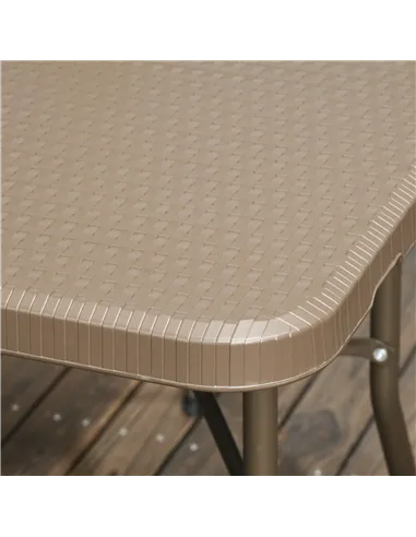 Outsunny 6 Seater Garden Dining Set, Rattan-Style HDPE Garden Furniture Set, Outdoor Dining Table and Chairs with 6 Armchairs an