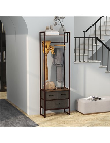 HOMCOM Compact Clothes Rail, with Drawers and Shelf