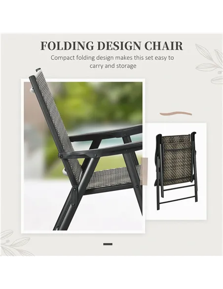 Outsunny 4 Seater Rattan Dining Set, Rattan Garden Furniture Set with Parasol Hole, Outdoor Dining Table and Chairs with 4 Armch