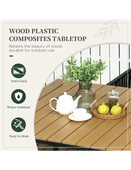 Outsunny 4 Seater Rattan Cube Garden Furniture Set, Rattan Dining Set with Cushions, Outdoor Dining Table and Chairs with Rectan
