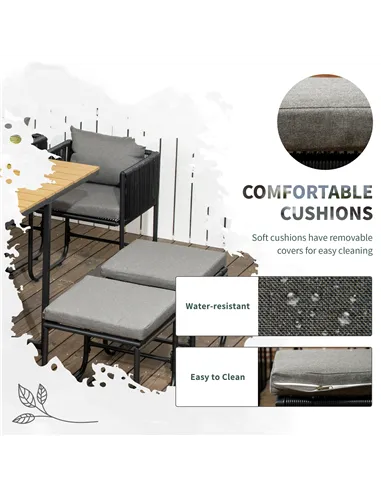 Outsunny 10 Seater Rattan Cube Garden Furniture Set, Rattan Dining Set with Cushions, Outdoor Dining Table and Chairs with 6 Arm