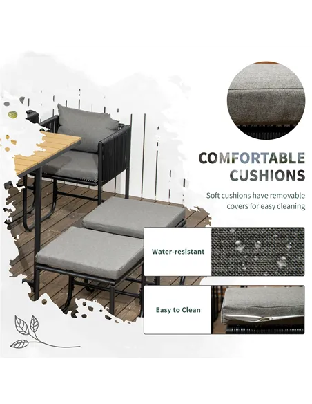Outsunny 10 Seater Rattan Cube Garden Furniture Set, Rattan Dining Set with Cushions, Outdoor Dining Table and Chairs with 6 Arm