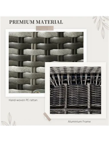 Outsunny Seven-Piece Rattan Dining Set - Grey