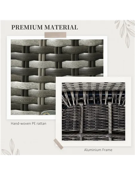 Outsunny Seven-Piece Rattan Dining Set - Grey