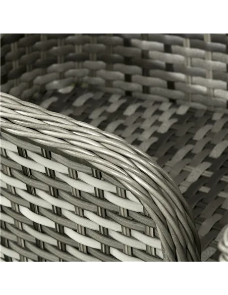 Outsunny Seven-Piece Rattan Dining Set - Grey