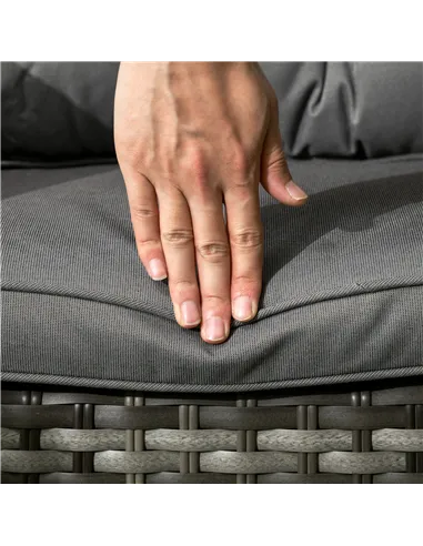 Outsunny Seven-Piece Rattan Dining Set - Grey