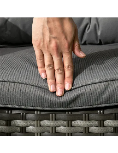 Outsunny Seven-Piece Rattan Dining Set - Grey