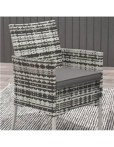 Outsunny Five-Pieces Rattan Dining Set - Mixed Grey