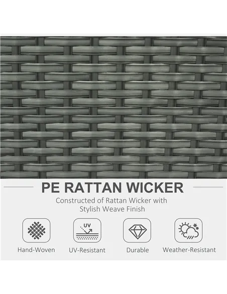 Outsunny Six-piece Outdoor Rattan Dining Set, Outdoor Sofa Set with Reclining Armchairs and Mental Frame, Orange