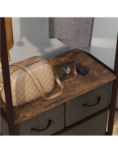 HOMCOM Compact Clothes Rail, with Drawers and Shelf
