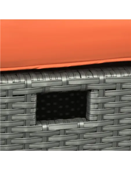 Outsunny Six-piece Outdoor Rattan Dining Set, Outdoor Sofa Set with Reclining Armchairs and Mental Frame, Orange