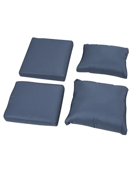 Outsunny Six-piece Outdoor Rattan Dining Set, Outdoor Sofa Set with Reclining Armchairs and Mental Frame, Blue