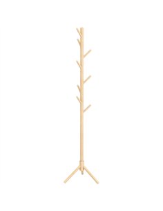 HOMCOM Eight-Hook Wooden Coat Rack - Natural