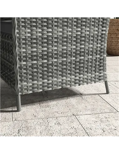 Outsunny 4 Seater Rattan Dining Set with Parasol & Cushions - Mixed Grey